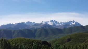 Hiking on beautiful Snow Capped Mountains