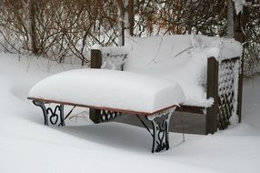 Snow on the bench