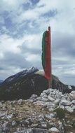 flag on the mountain top