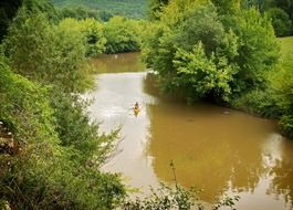 canoe on the river in france