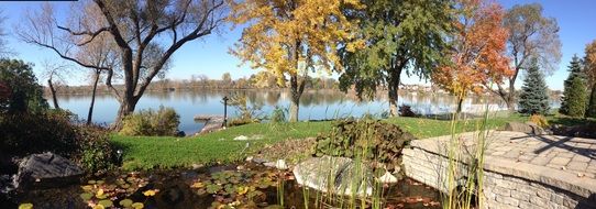 Landscape of the river in fall