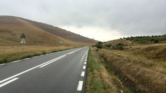 trail near the mountain in the countryside