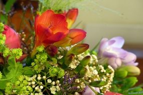 bouquet of colorful flowers and greenery