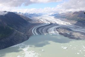 Panoramic view of a glacier in kluane national park in canada