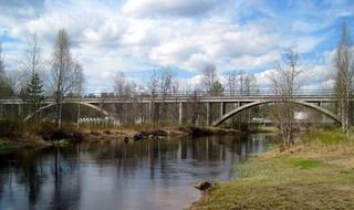 bridge over the river in tayvalkoski in finland