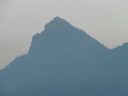 mountain in back light with haze scene