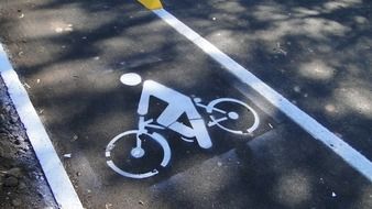 bike path on asphalt traffic sign