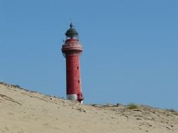 lighthouse on sand dune, france