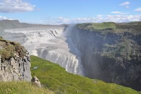 fantastic Gullfoss waterfall in Iceland