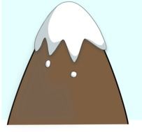 cartoon snow capped mountain