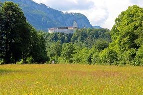 Distant view of the castle in bavaria