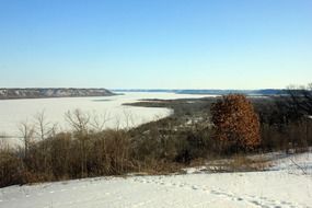 mississippi river in the snow