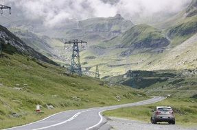 highway in the Carpathians in Romania