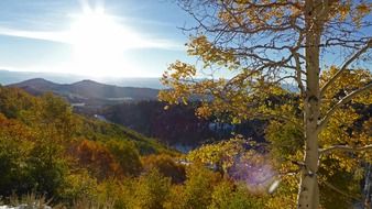 panoramic view of the hills in the colors of autumn