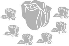 clipart of grey rose flowers