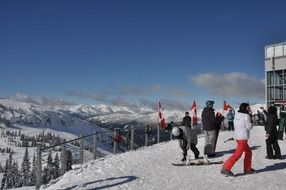 people skiing in the mountains in Canada