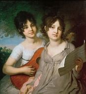 girls on canvas of the Borovikovsky