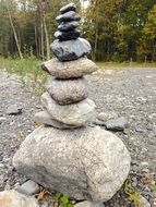 stone stack at forest