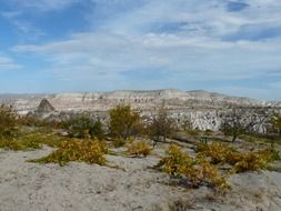 Remote view of the Taurus Mountains in Cappadocia