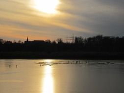 river at the sunset in Germany