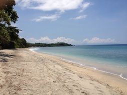 Landscape of sand beach in Lombok