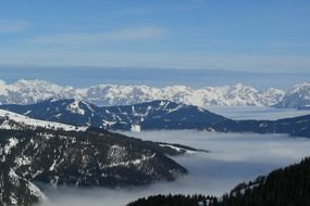 panoramic views in the alpine mountains