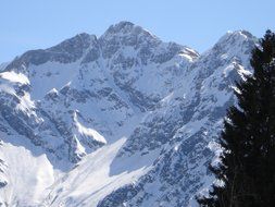 High snowy mountains in Austria