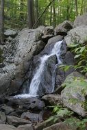 landscape of rocky waterfall in the forest