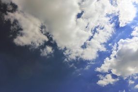 white soft clouds on the summer sky