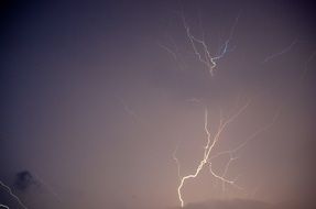 lightning in the sky during a thunderstorm