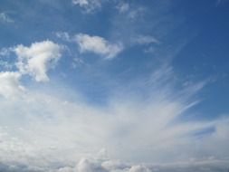 White Clouds on a blue clear sky