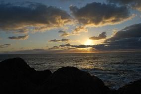 evening clouds above the sea