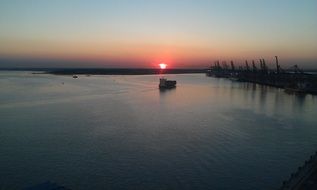 docks at sunset