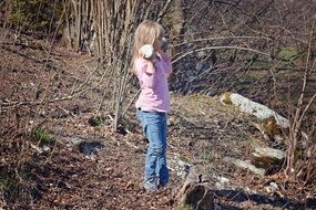 Pretty Girl with stones in hands