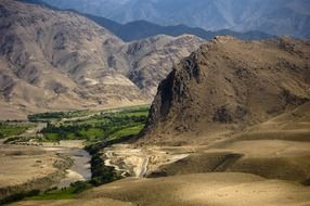 green valley in mountains of Afghanistan