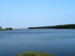 calm blue water in a big lake