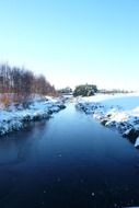 scenic river in early winter