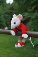 mouse toy hanging outside