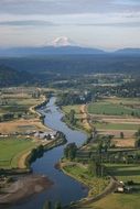 view from a hot air balloon over the countryside in washington