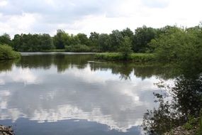 panorama of a lake in a Stone dam park