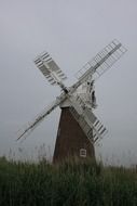 windmill on a gray day