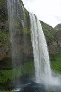 Amazing white waterfall in Iceland