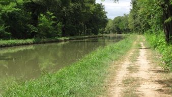 dirt road along the water channel