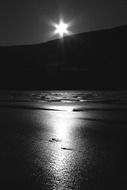 moon reflection black and white
