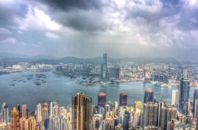 Hong Kong city view near the river