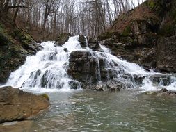 Big rocks on a waterfall