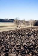 landscape of plowed earth