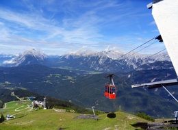 cable car in the mountains in austria