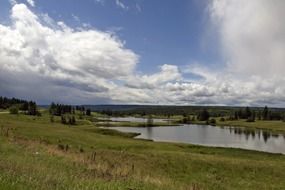 panorama of the reservoir on the plateau of Ð¡ariboo, Colombia