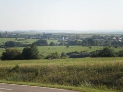 view from asphalt road in the countryside